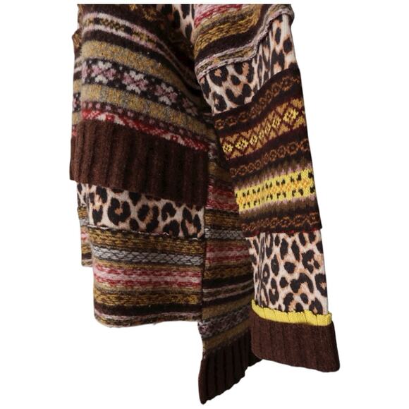 Pringle of Scotland Fall 2018 Patchwork Fair Isle Sweater In Brown Size S - Picture 6 of 13